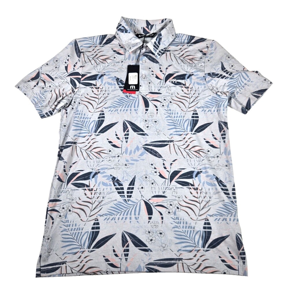 Travis Mathew Men's Rip Current Floral Performance Polo Shirt Size Small New
